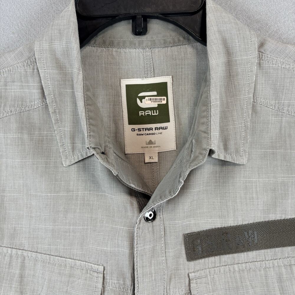 G-Star Raw Men's XL Gray Short Sleeve Utility Shirt Chest Pockets